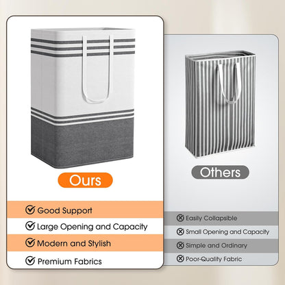 2 Pack Large Laundry Baskets, Laundry Hampers for Dorm, Bathroom, Room 75L