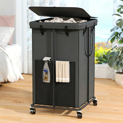 Laundry Hamper with Wheels, 150L Rolling Laundry Basket with Bag & Handles