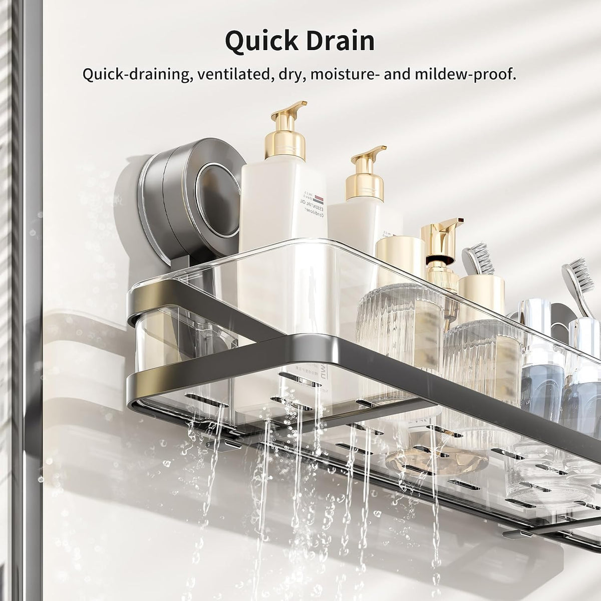 Shower Caddy Suction Cup, No Drill Wall Mount