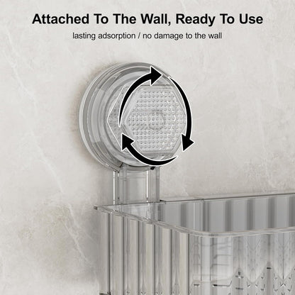 Adhesive Shower Caddy Suction Cup,Bathroom Organizers and Storage Shelves