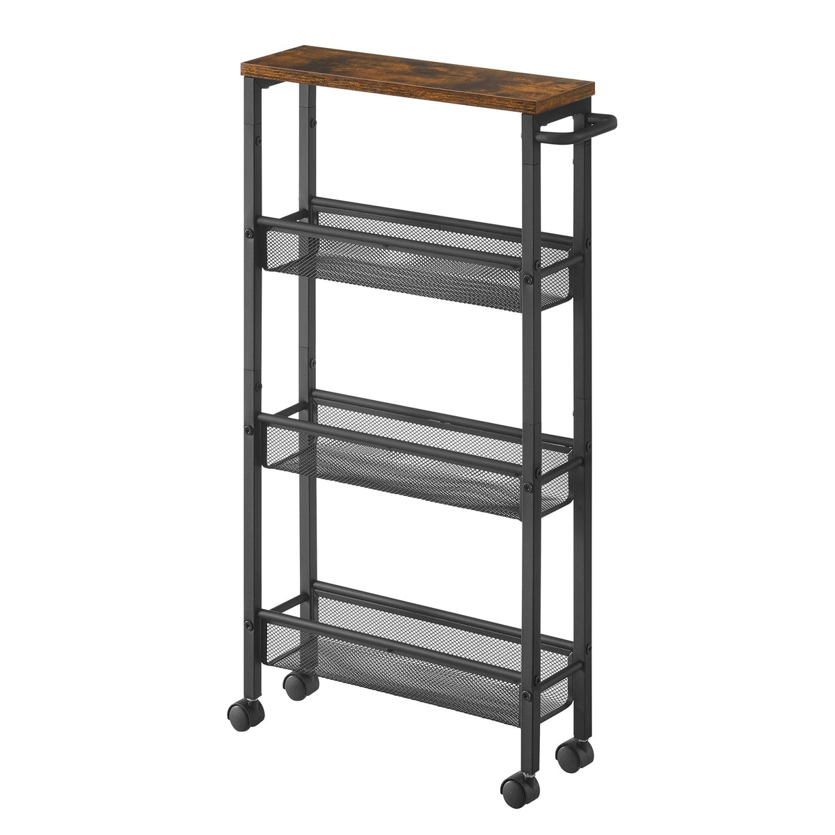 VASAGLE 4-Tier Slim Rolling Storage cart with Wheels, 5.1 Inches, Metal