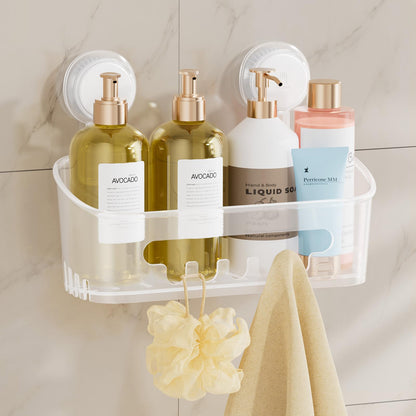 TAILI Shower Caddy Suction Cup Bathroom Organizer Shelves Frosted Clear 2pack