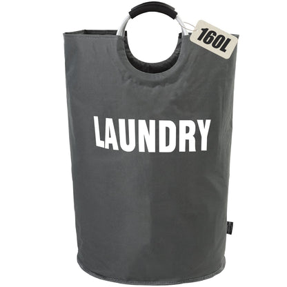DOKEHOM 90L Large Laundry Basket Bag, Collapsible Tall Hamper, Black