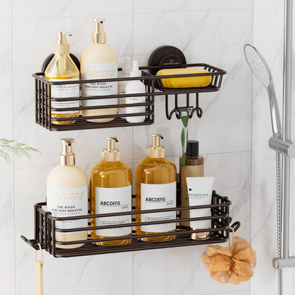 LEVERLOC Shower Caddy Suction Cup, 3 Pack Heavy Duty Bathroom Organizer