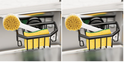 TAILI Sponge Holder for Kitchen Sink with Strong Suction Cup-Silver