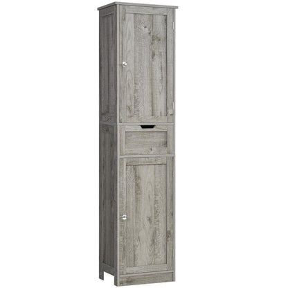 Iwell 66.9" Tall Bathroom Storage Cabinet with 2 Doors & 1 Drawer