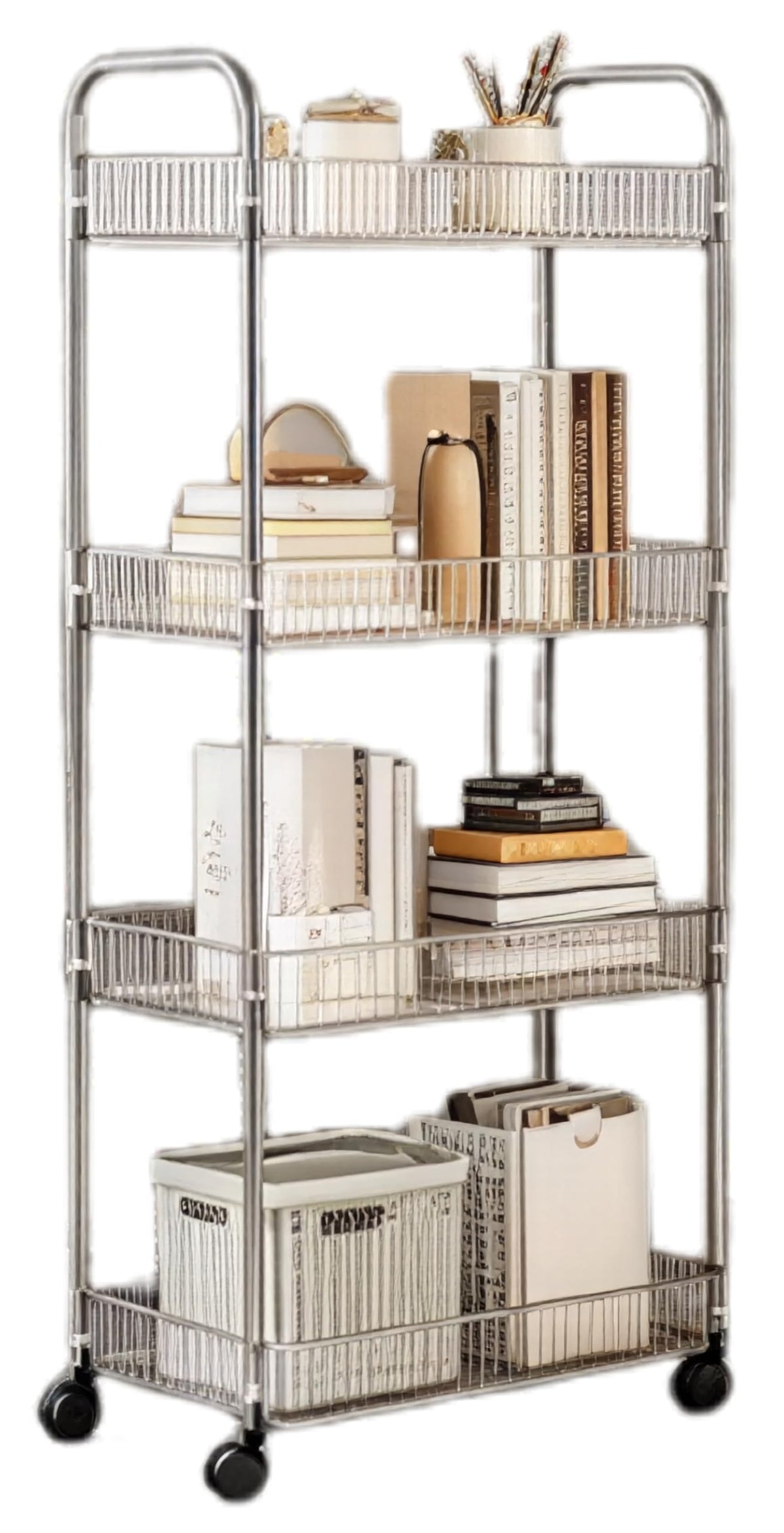Sooyee 4 Tier Slim Storage Cart, Black