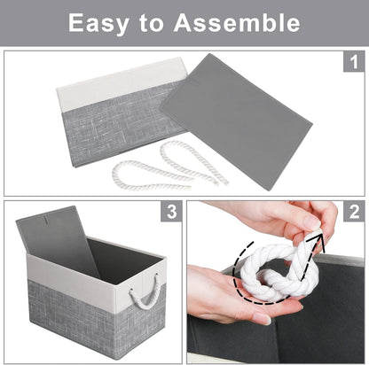 Fab totes Storage Bins Foldable Storage Baskets with Rope Handles