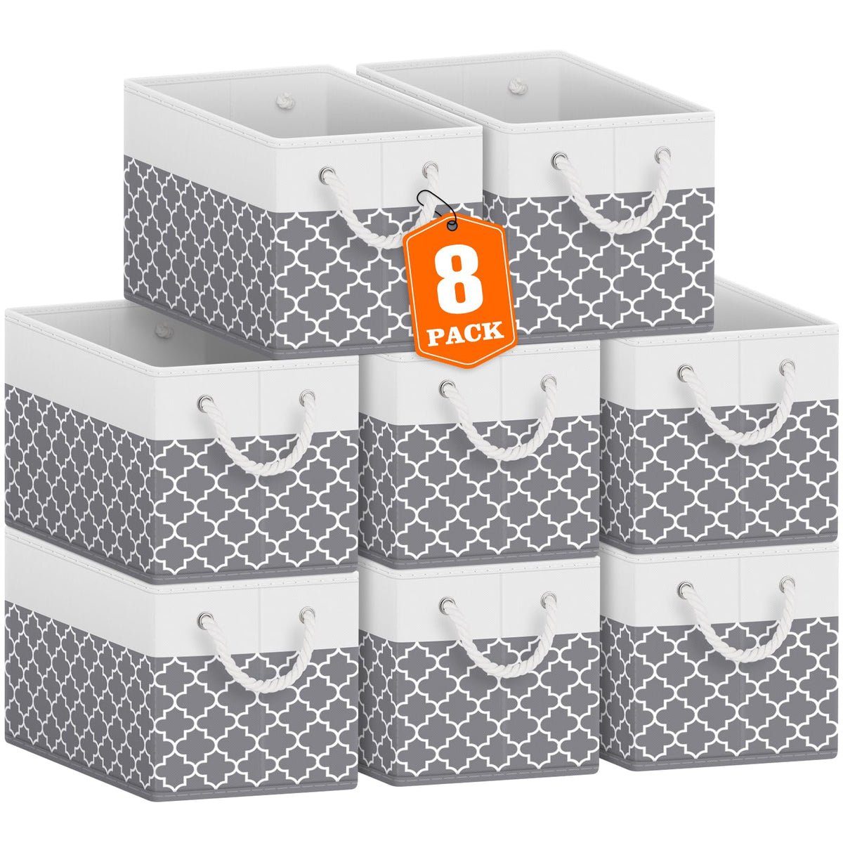 Fab totes Storage Bins Foldable Storage Baskets with Rope Handles