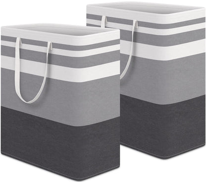 HomeHacks 2 Pack Large Laundry Baskets, Laundry Hampers Bags (Grey 75Lx2)