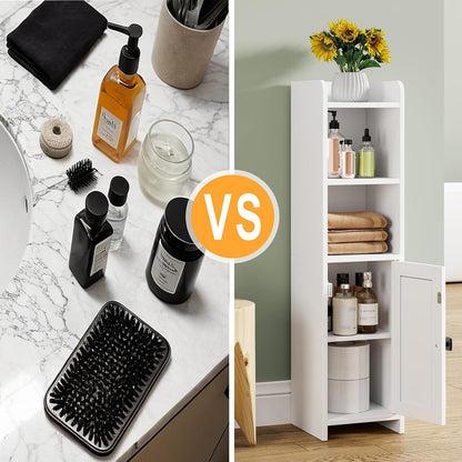 Lomojo Small Bathroom Storage Cabinet Corner, 7.87"Dx7.87"W x31.5"H (White)