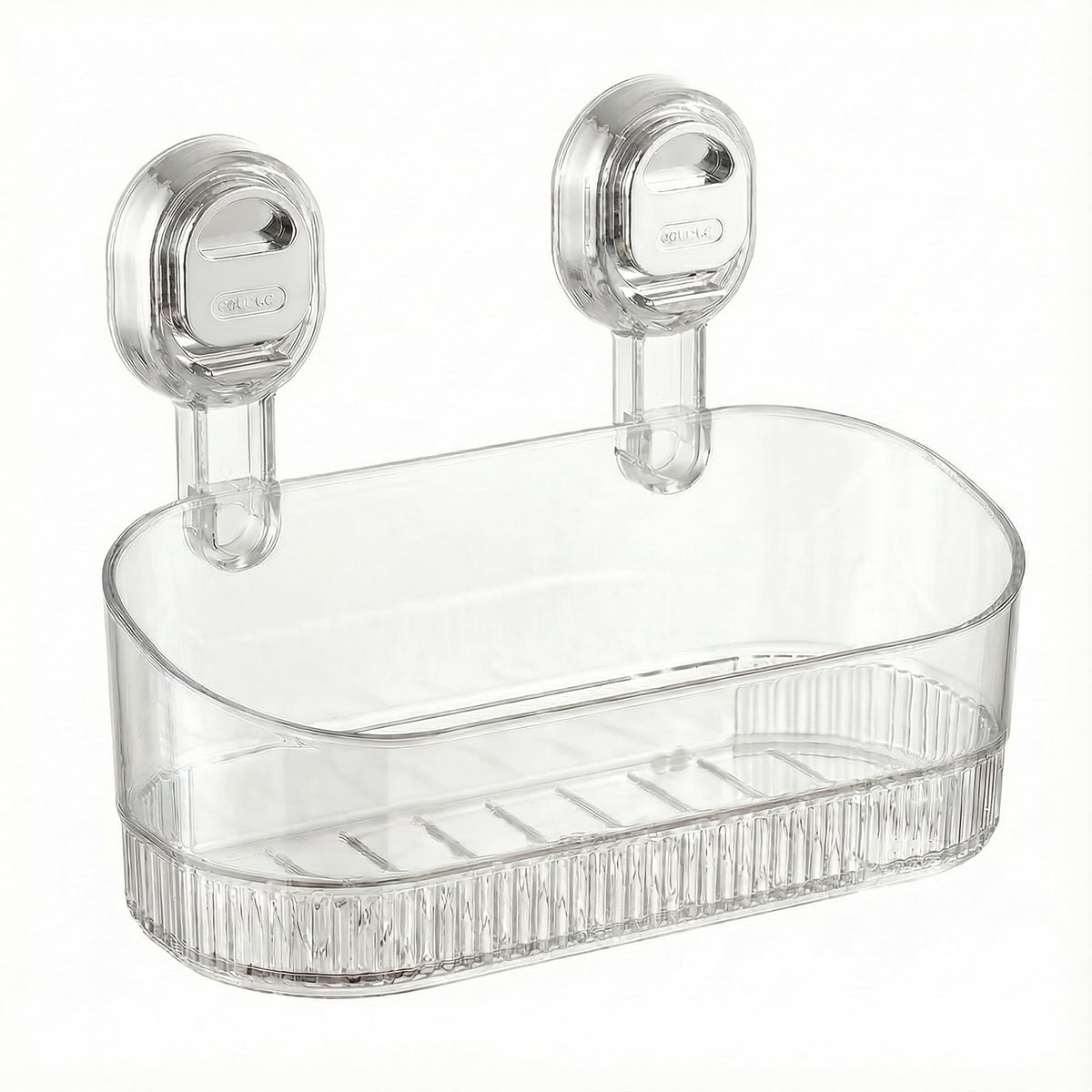 AVOKIHI Suction Cup Shower Caddy with 6 Hooks, No Drill Shower Shelf