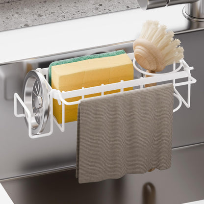 TAILI Sponge Holder for Kitchen Sink with Strong Suction Cup-Silver