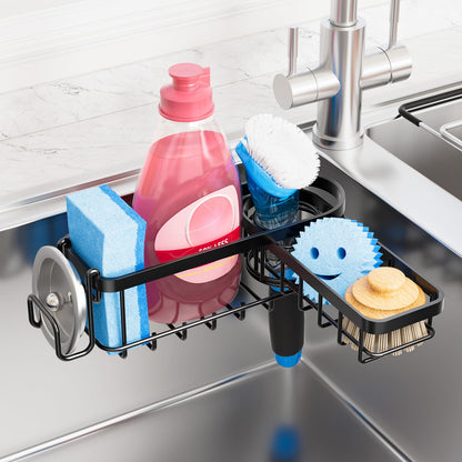 TAILI Sponge Holder for Kitchen Sink with Strong Suction Cup-Silver