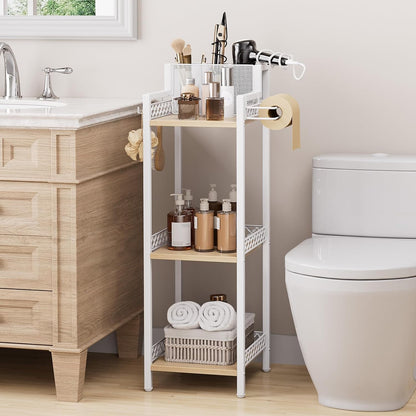 Slim Bathroom Storage Shelf Unit, Makeup Organizer for Small Spaces