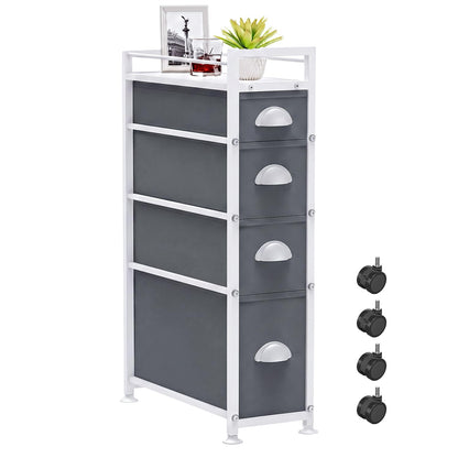 LASZOLA Narrow Cabinet Slim Storage Cart for Bathroom Small Space, Black