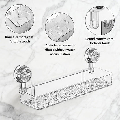 Suction Cup Shower Caddy Corrugated Clear