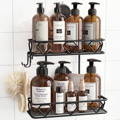 JOTPE Shower Caddy Suction Cup, No Drill Shower Shelves for Bath, 2 Pack