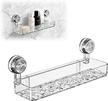 Suction Cup Shower Caddy Corrugated Clear