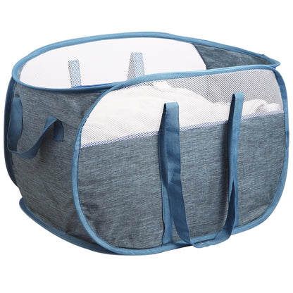 Collapsible Laundry Baskets, Tear Proof Pop Up Laundry Hamper with Dual Handles, Durable Foldable Laundry Basket, Easy to Carry Laundry Hamper for Home, Laundry Room, Bedroom, Dorm, Travel Grey
