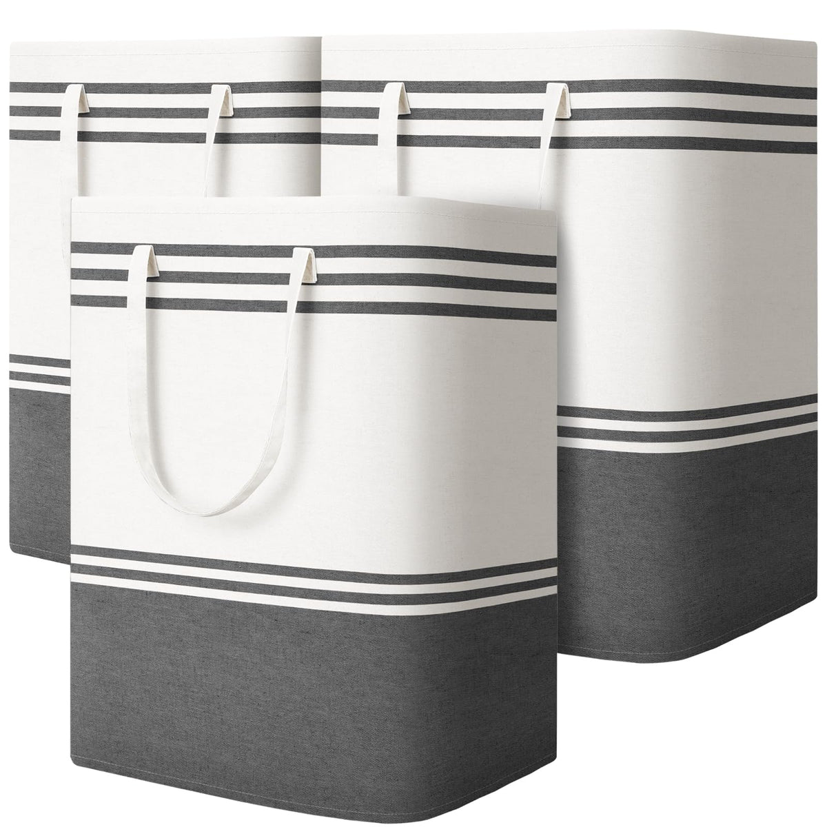 2 Pack Large Laundry Baskets, Laundry Hampers for Dorm, Bathroom, Room 75L