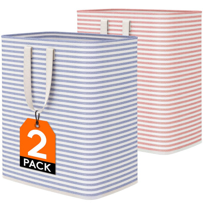 Lifewit 80L Large Laundry Baskets, Laundry Hampers Bags, 2 Pack, Grey