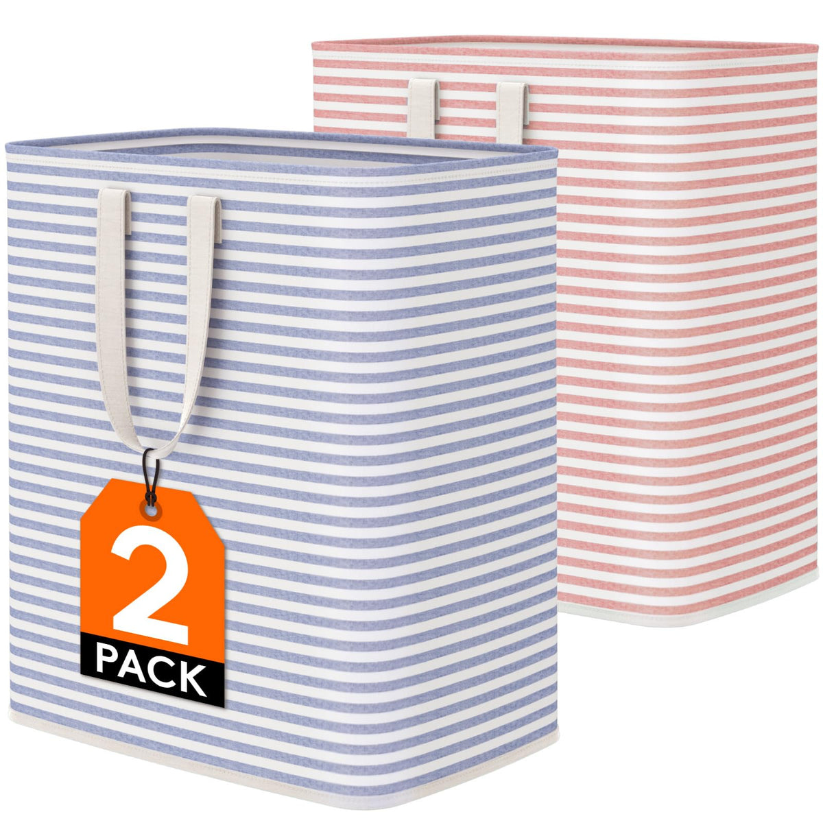 Lifewit 75L Large Laundry Baskets, Laundry Hampers Bags, 2 Pack, Grey