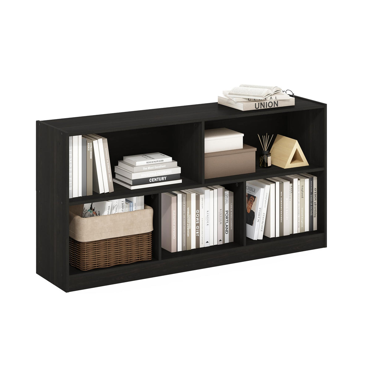 Furinno LUDER Book Shelf, 6-Tier Tall Modern Bookshelf, Bookcase with Open Shelves, 9.3 x 12 x 71, for Living Room, Bedroom, Home Office, White