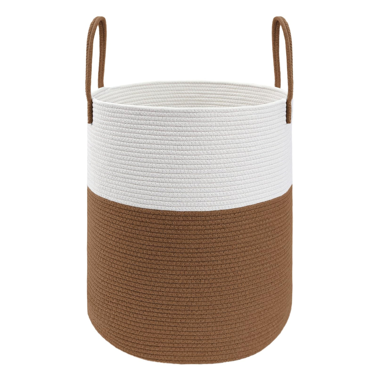 JMvicyroam 60L Cotton Rope Laundry Basket Hamper, Brown