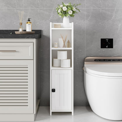 Lomojo Small Bathroom Storage Cabinet Corner, 7.87"Dx7.87"W x31.5"H (White)