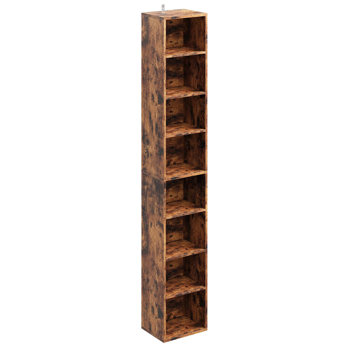 IRONCK Tall Narrow Bookshelf 8 Tiers, Compact Corner Bookcase, Floor Standing Display Storage Shelves 71 in Tall, Easy to Match for Living Room, Office, Study, Bedroom