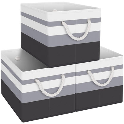 Fab totes Storage Bins Foldable Storage Baskets with Rope Handles