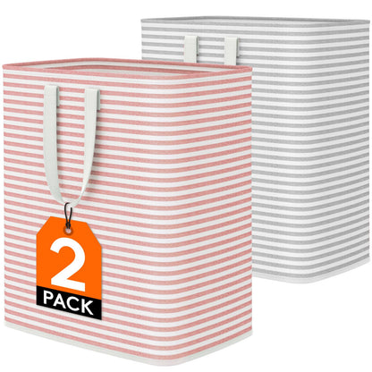 Lifewit 80L Large Laundry Baskets, Laundry Hampers Bags, 2 Pack, Beige