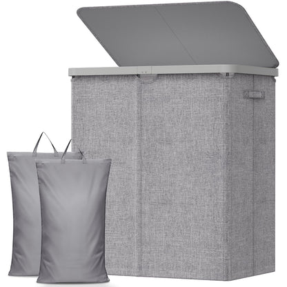 Lifewit 105L Large Laundry Hamper with Lid, Removable Inner Bag, Beige