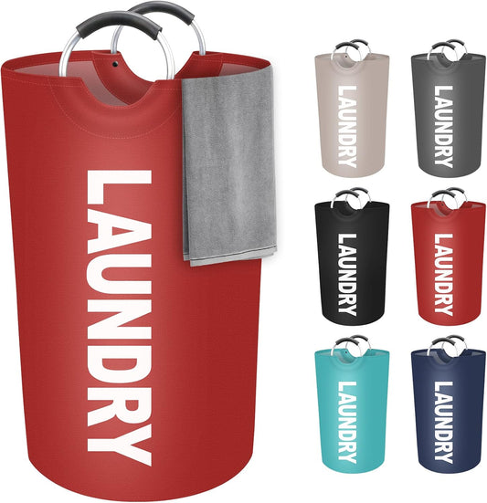 90L Large Laundry Basket, Dirty Clothes Waterproof Laundry Hamper, Red
