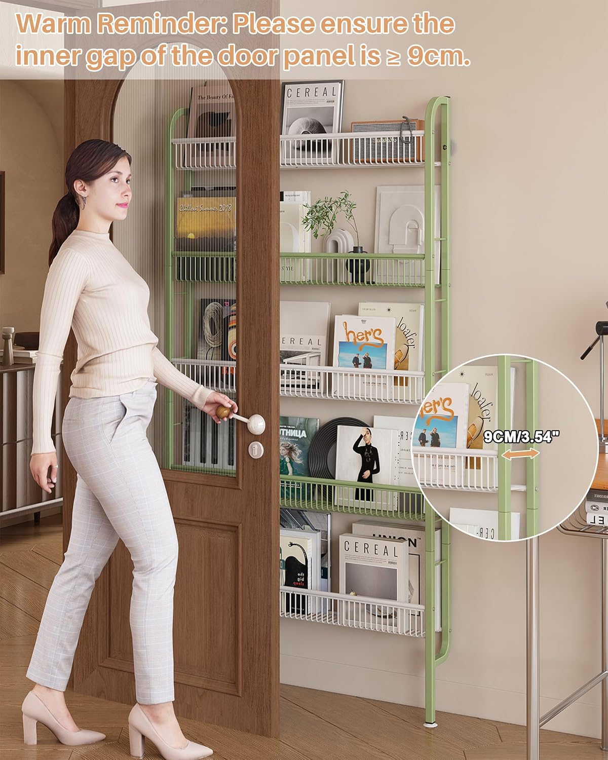 UMDONX Narrow 5-Tier Behind-the-Door Bathroom Storage Rack