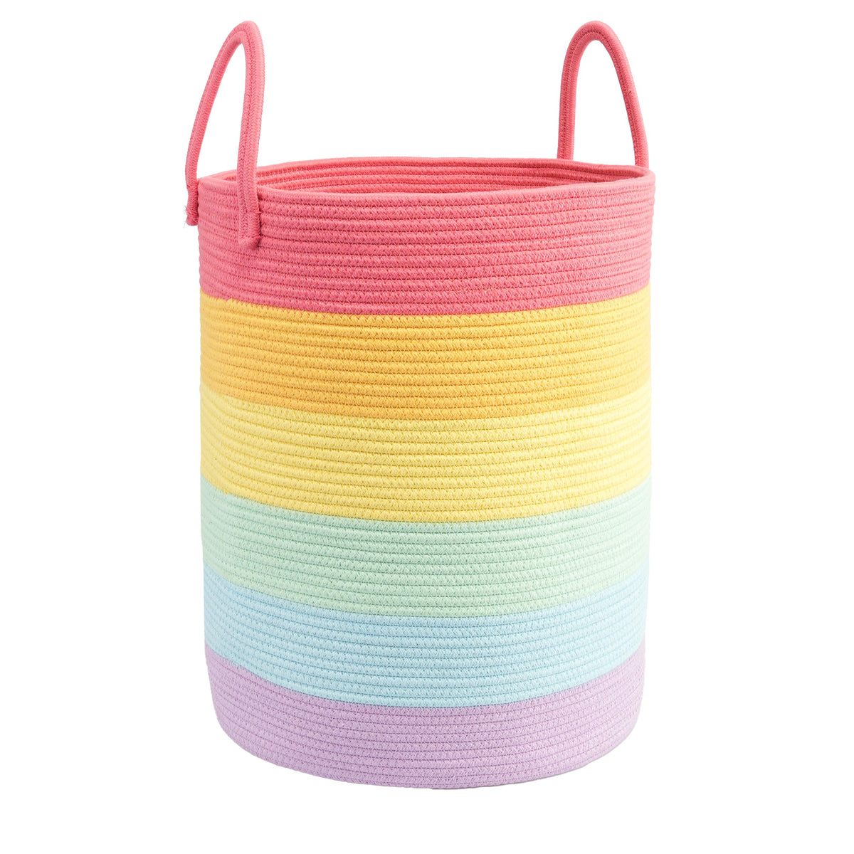 Woven Cotton Rope Laundry Basket, 15" x 20" Laundry Hamper, Oatmeal