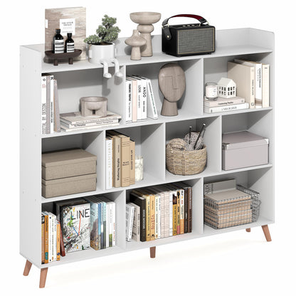 Furinno LUDER Book Shelf, 6-Tier Tall Modern Bookshelf, Bookcase with Open Shelves, 9.3 x 12 x 71, for Living Room, Bedroom, Home Office, White