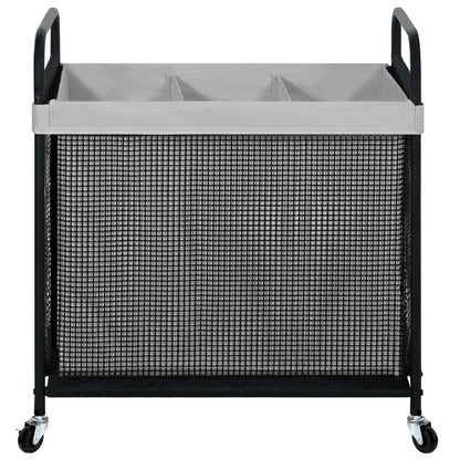 STO STO Laundry Hamper 2 Section, 100L Rolling Laundry Sorter Cart with Removable and Washable Liner Bag, Clothes Hamper with Wheels and Metal Handle for Laundry Room and Bedroom