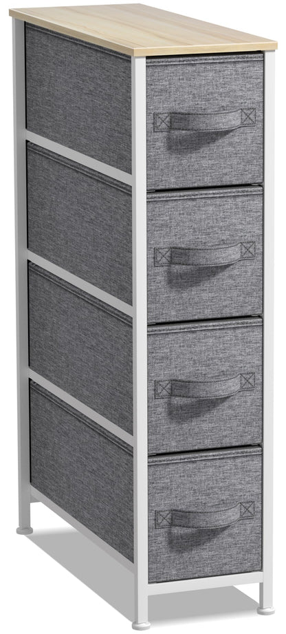 Sorbus 4-Drawer Narrow Dresser for Bedroom (Black/Charcoal)