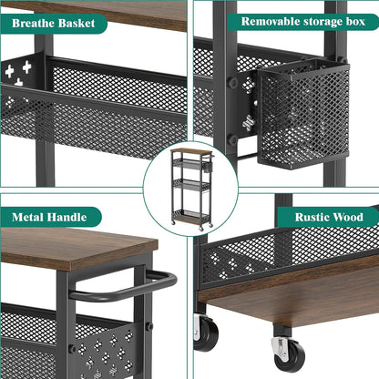 XYZLVSI 4 Tier Slim Storage Cart Laundry Room Organizer for Small Space
