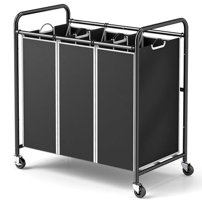 ROMOON Laundry Sorter Hamper 3 Section, Divided Laundry Basket Organizer