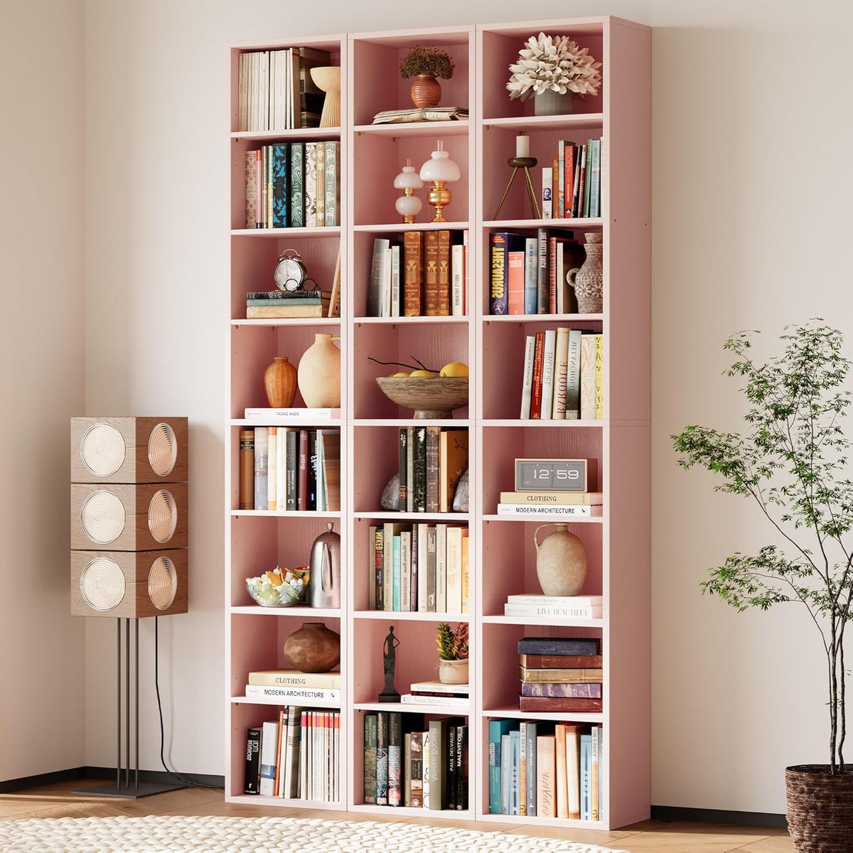 IRONCK Tall Narrow Bookshelf 8 Tiers, Compact Corner Bookcase, Floor Standing Display Storage Shelves 71 in Tall, Easy to Match for Living Room, Office, Study, Bedroom