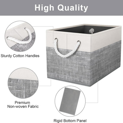 Fab totes Storage Bins Foldable Storage Baskets with Rope Handles