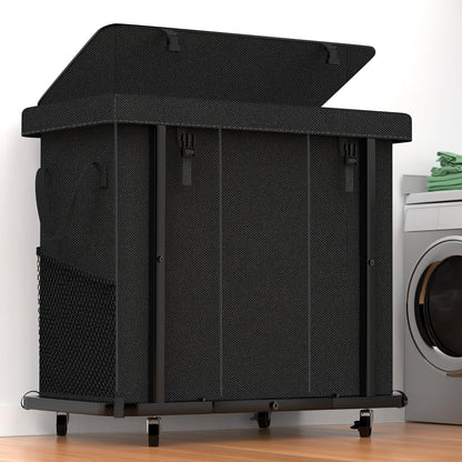 Laundry Hamper with Lid,150L Rolling Laundry Basket with Wheels,Grey