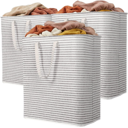 Lifewit 75L Large Laundry Baskets, Laundry Hampers Bags, 2 Pack, Grey