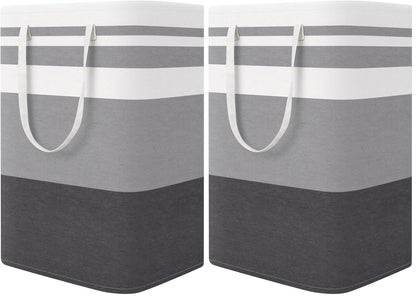 StorageRight Laundry Basket Hamper, 75L Collapsible Clothes Storage, Grey