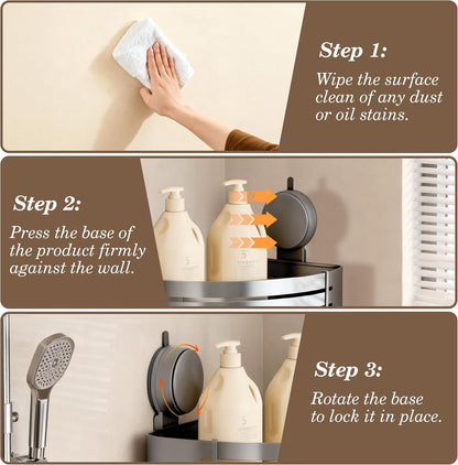 Aluminum Shower Caddy(2-Pack Gray),Shower Shelves for Wall.