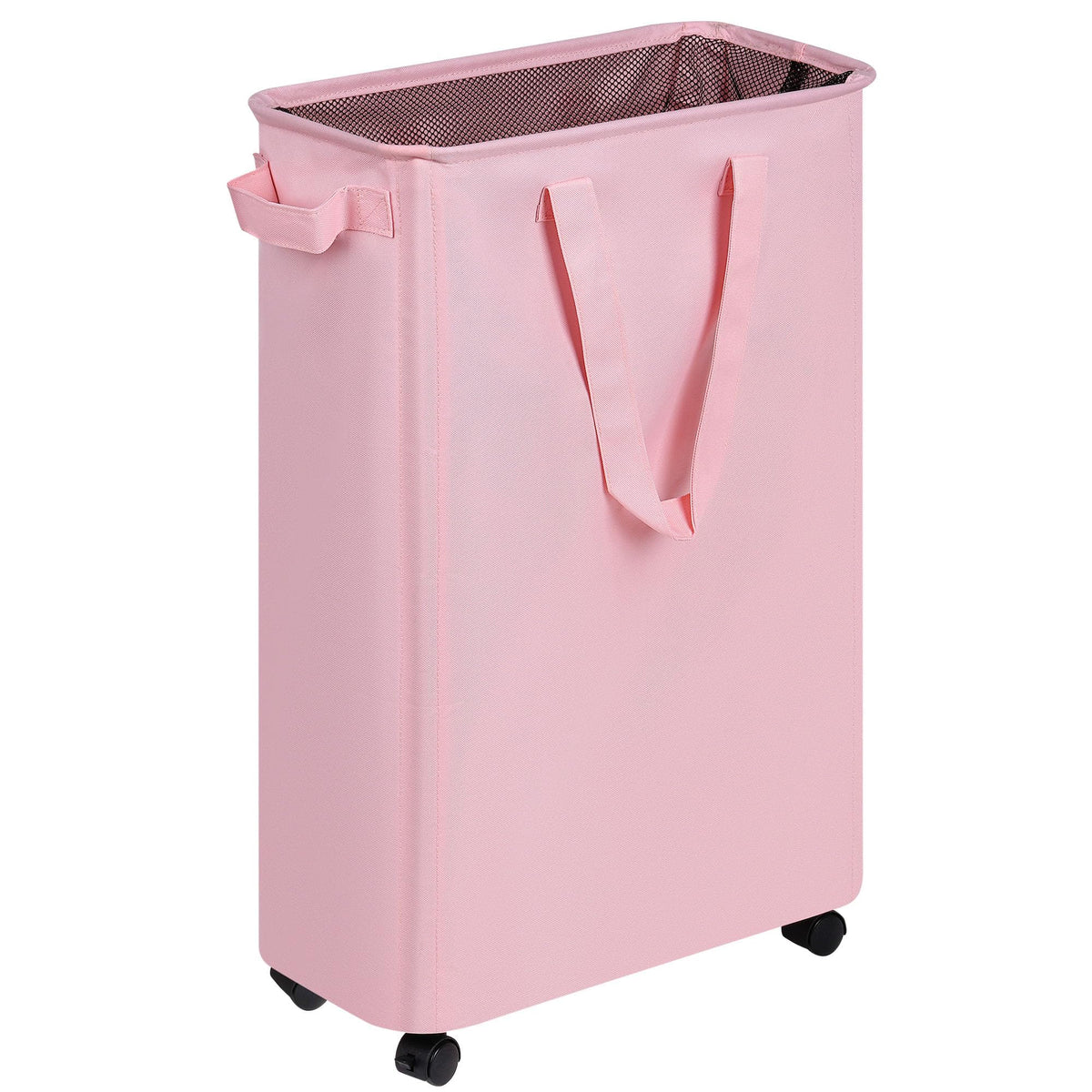 efluky Slim Laundry Hamper with Wheels, Rolling Laundry Basket for Clothes, Small Laundry Basket for Bedroom, Dorm and Laundry Room, 60L Beige