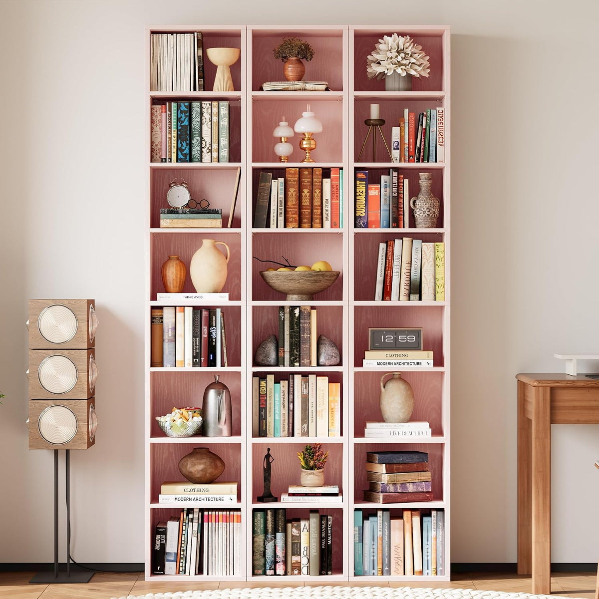 IRONCK Tall Narrow Bookshelf 8 Tiers, Compact Corner Bookcase, Floor Standing Display Storage Shelves 71 in Tall, Easy to Match for Living Room, Office, Study, Bedroom
